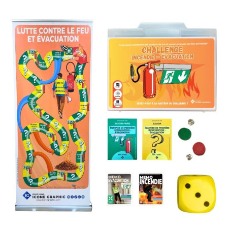 Jeu pédagogique de formation à la lutte contre l'incendie et à l'évacuation des bâtiments (guide file serre file)