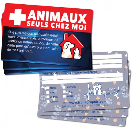 cartes PVC "ALERTE ANIMAUX"