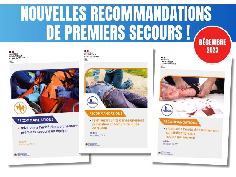 Nouvelles recommandations premiers secours décembre 2023