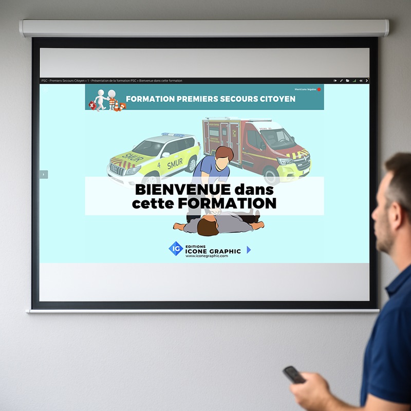 Diaporama de formation en premiers secours citoyen - support numérique formateur PSC