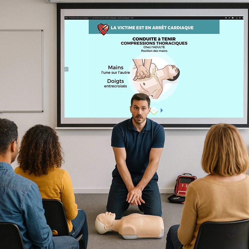 Diaporama de formation en premiers secours citoyen - support numérique formateur PSC