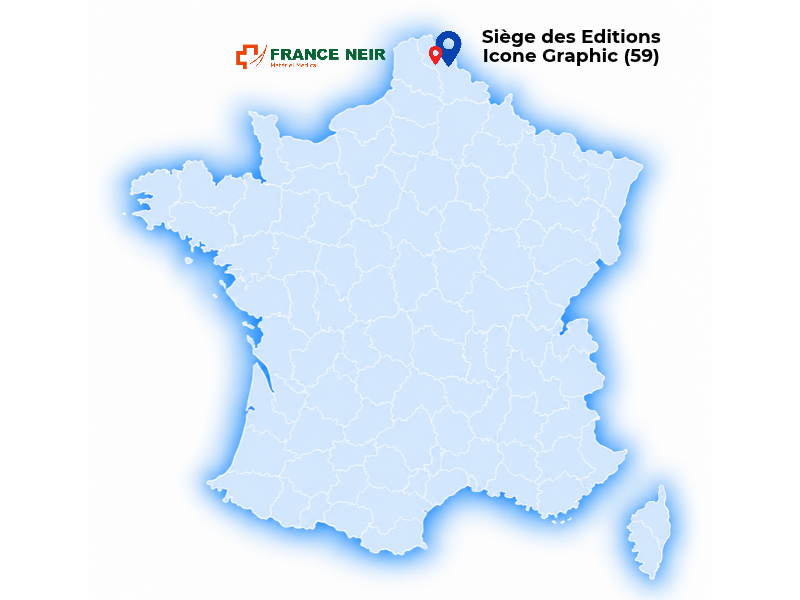 Carte de France des distributeurs partenaire des produits et livres des Editions Icone Graphic