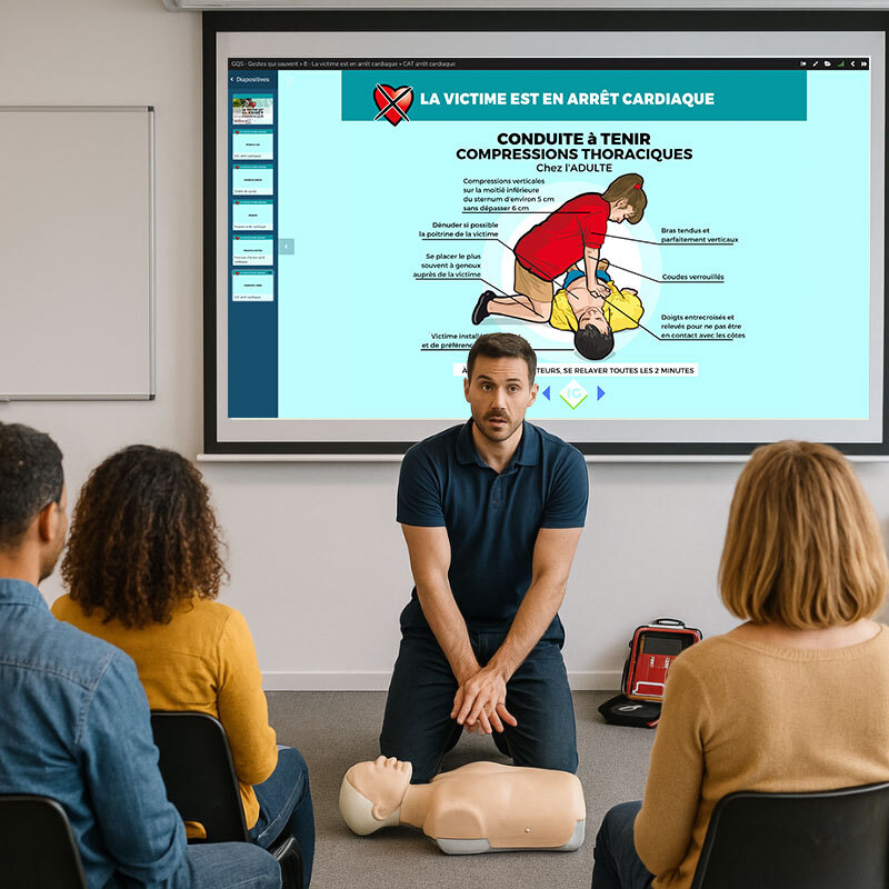 Diaporama de formation Gestes Qui Sauvent - support numérique formateur GQS