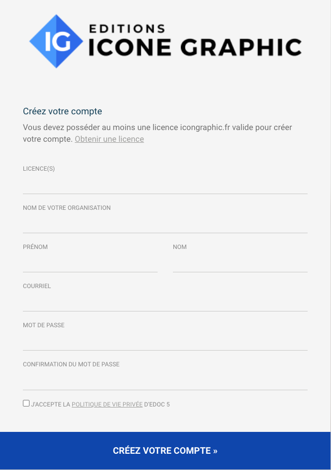 création de compte