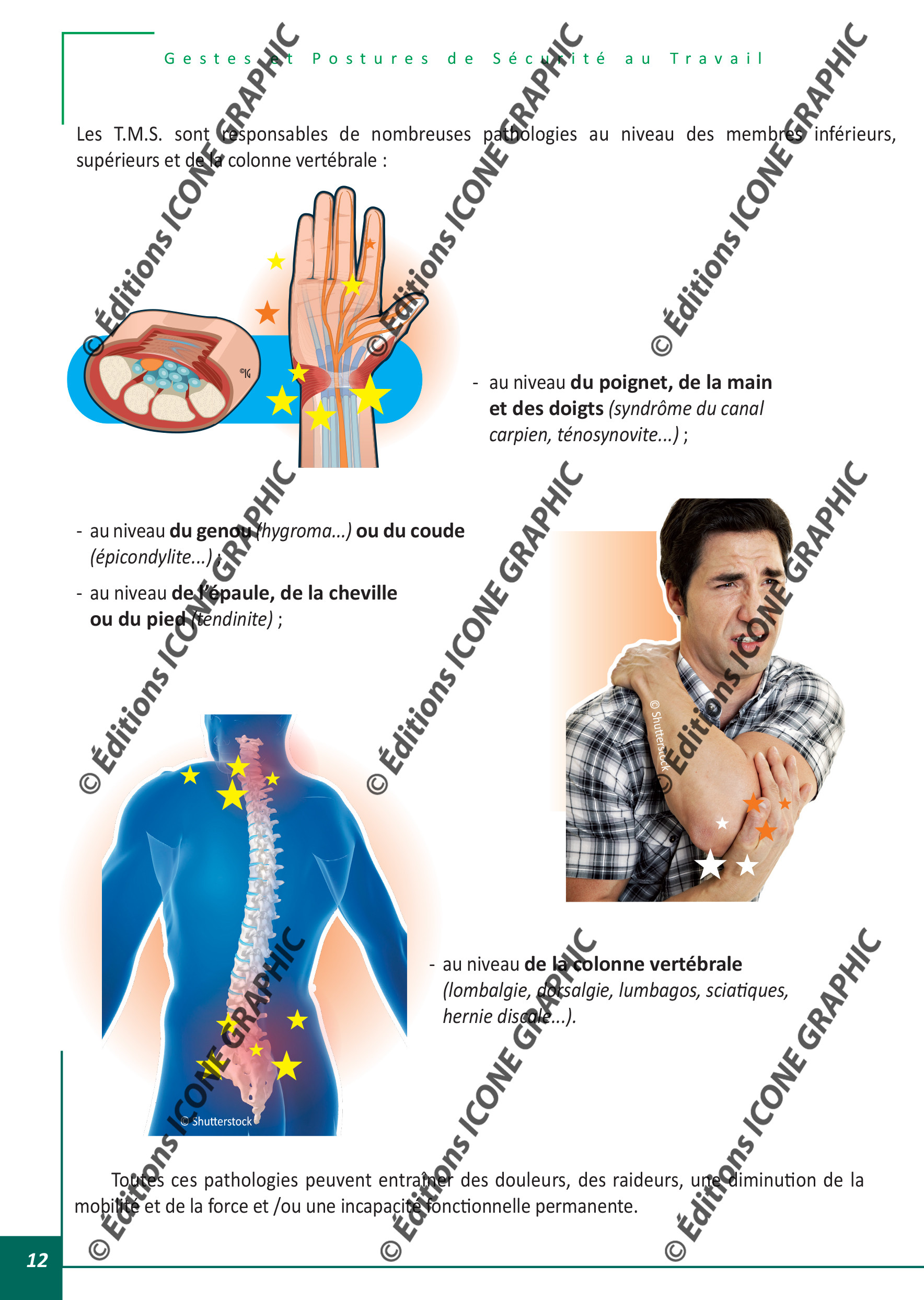 Image livres gestes et posture de sécurité au travail prévention des troubles musculo-squelettiques (TMS) Editions Icone Graphic - 1