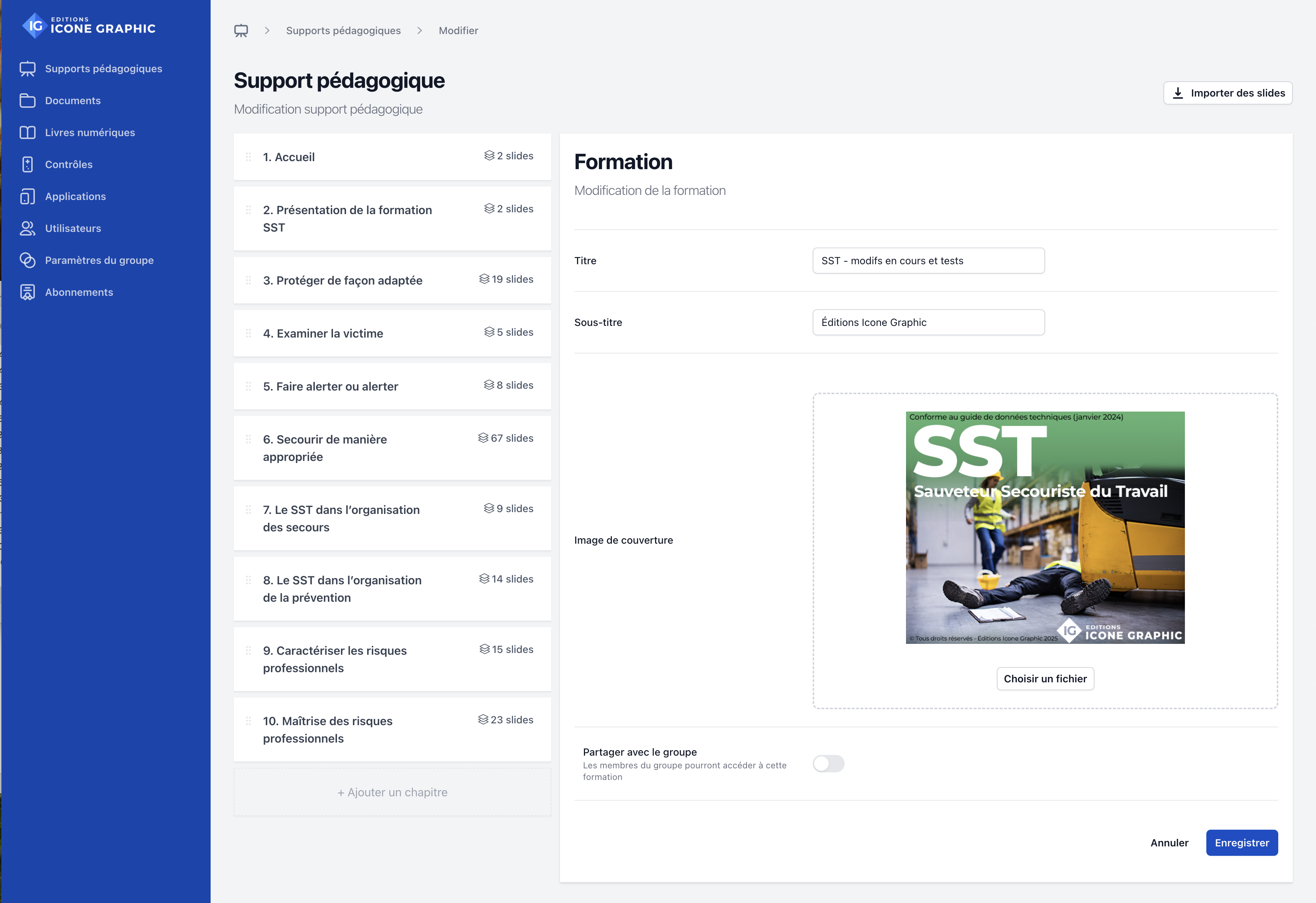 Personaliser son diaporama SST