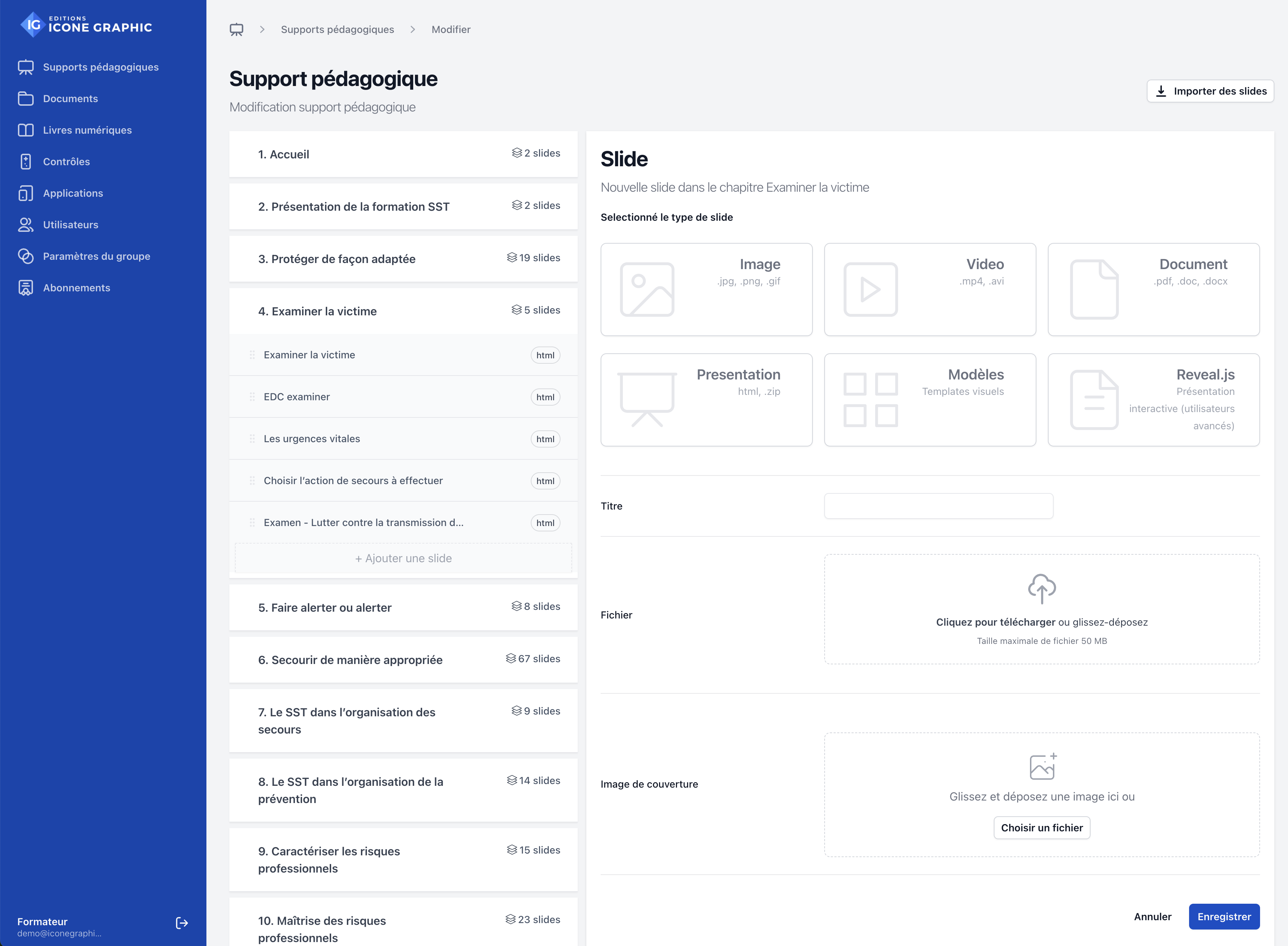 Personaliser son diaporama PSC