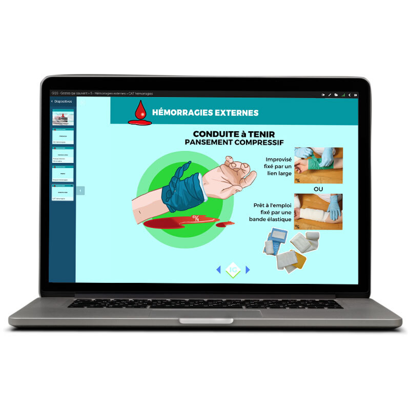 Diaporama de formation Gestes Qui Sauvent - support numérique formateur GQS