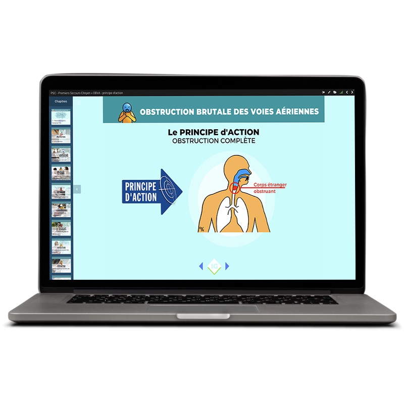 Diaporama de formation en premiers secours citoyen - support numérique formateur PSC